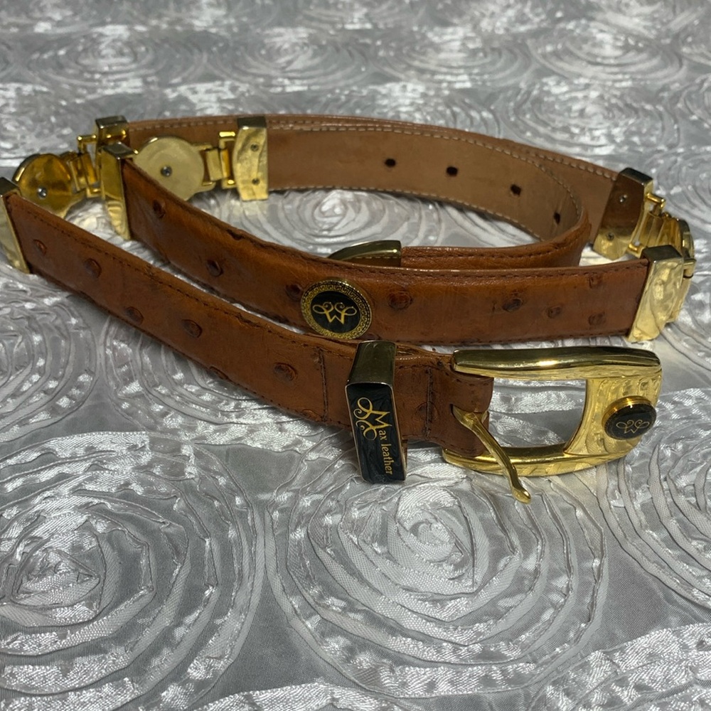 Max Leather Genuine Ostrich Belt size 34